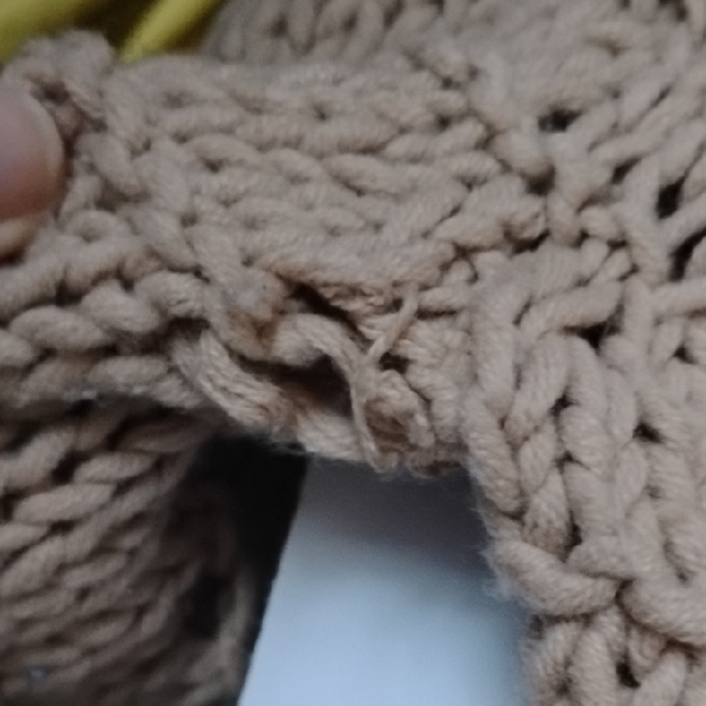 Y2K Boho Coquette Cottagecore Festival  Beach Tan Open Knit Tie Front Sweater - Picture 14 of 14